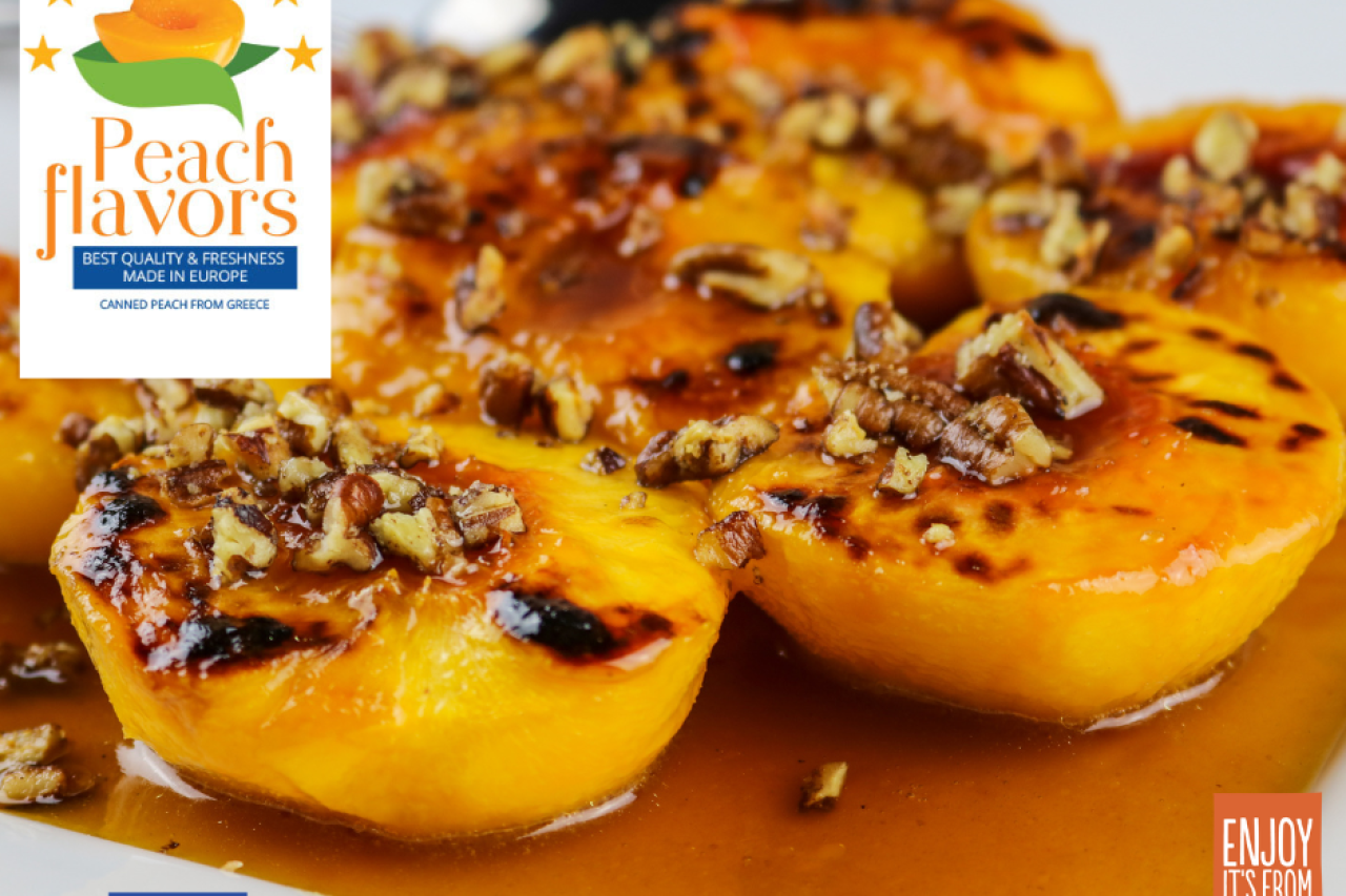 Grilled European canned peaches